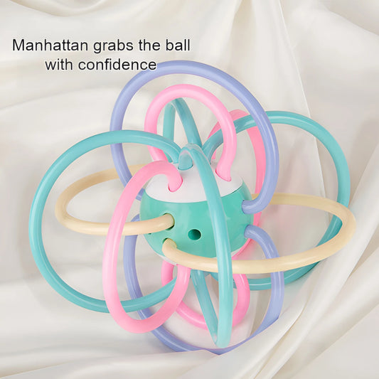 Manhattan ball, baby teething ball, soft rubber teething toy